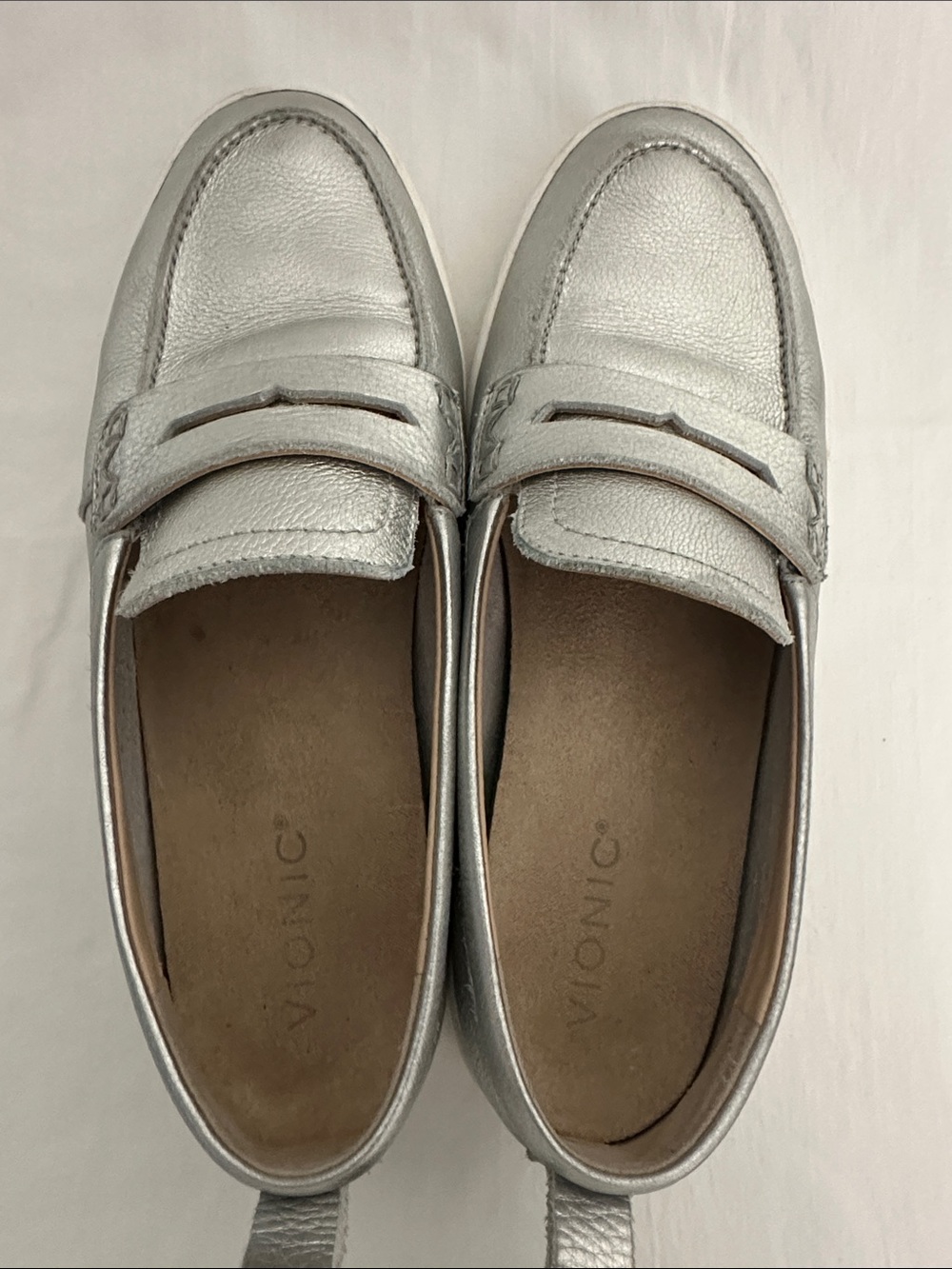 Vionic Silver Metallic Penny Loafers - Picture 4 of 7